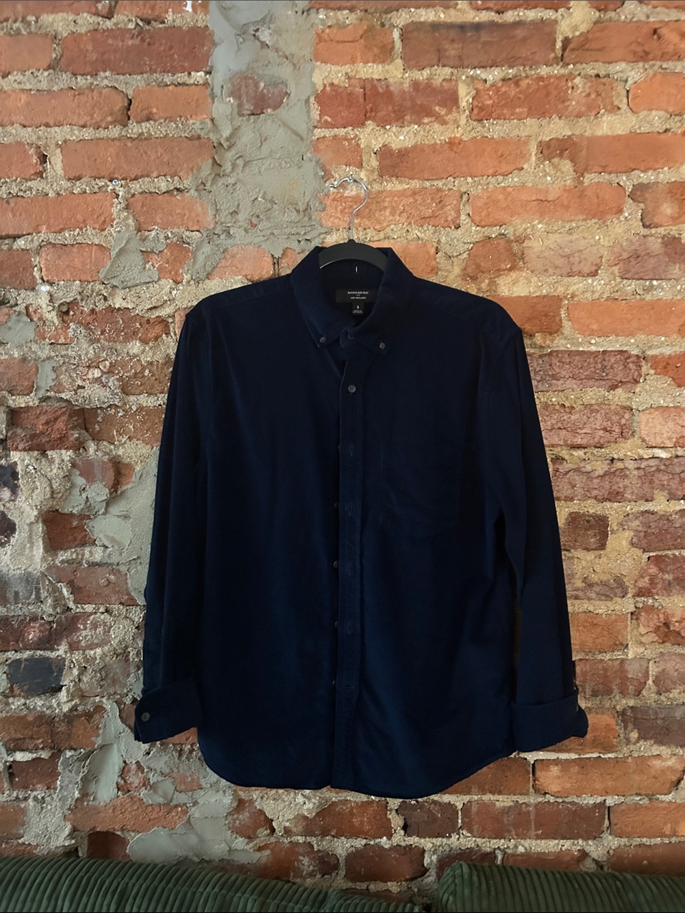 Men's Banana Republic Navy Blue Button-Down Shirt